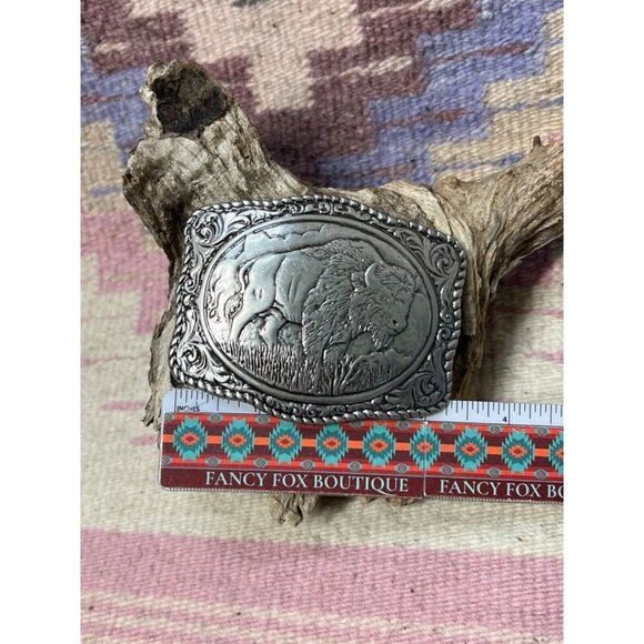 BUFFALO CONCHO WESTERN SILVER BELT ADJUSTABLE BUCKLE MEN WOMEN FESTIVAL WEAR - Picture 4 of 7